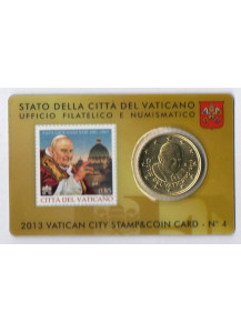2013 Francobollo e Coincard Numero 4 50 Centesimi Ufficiale Zecca Papa Giovanni XXIII